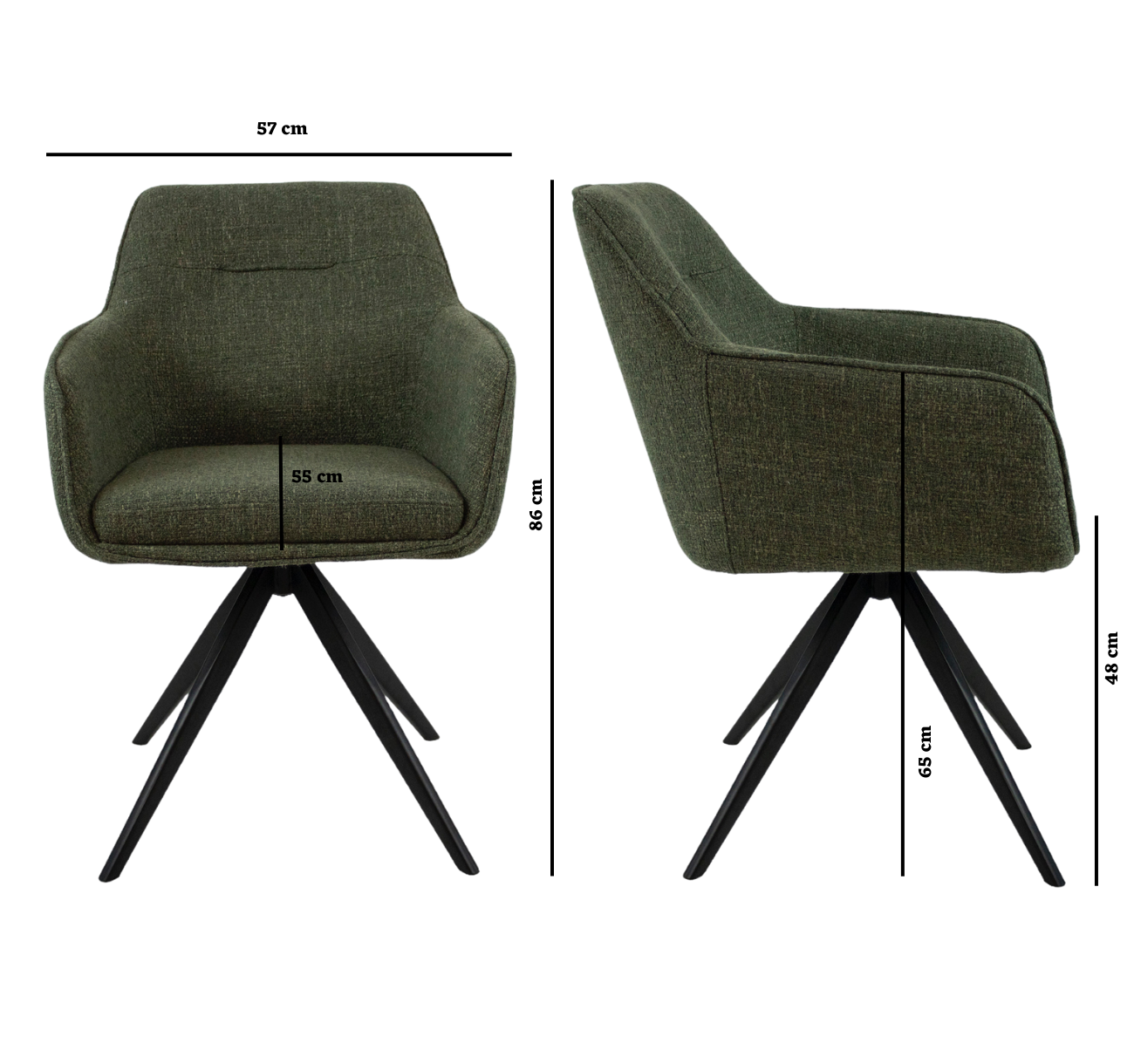 Label F Flo Draaistoel - Groen