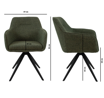 Label F Flo Draaistoel - Groen