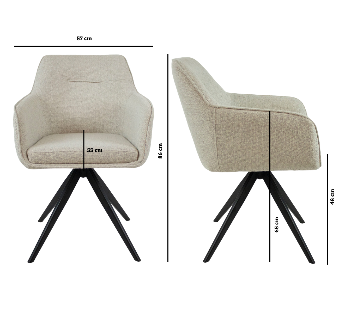 Label F Flo Draaistoel - Wit